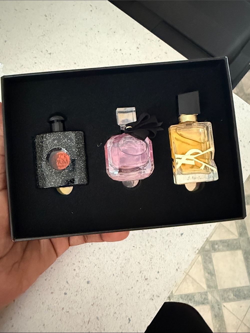 Women's Perfume Gift Set - Black, Pink & Gold Bottles